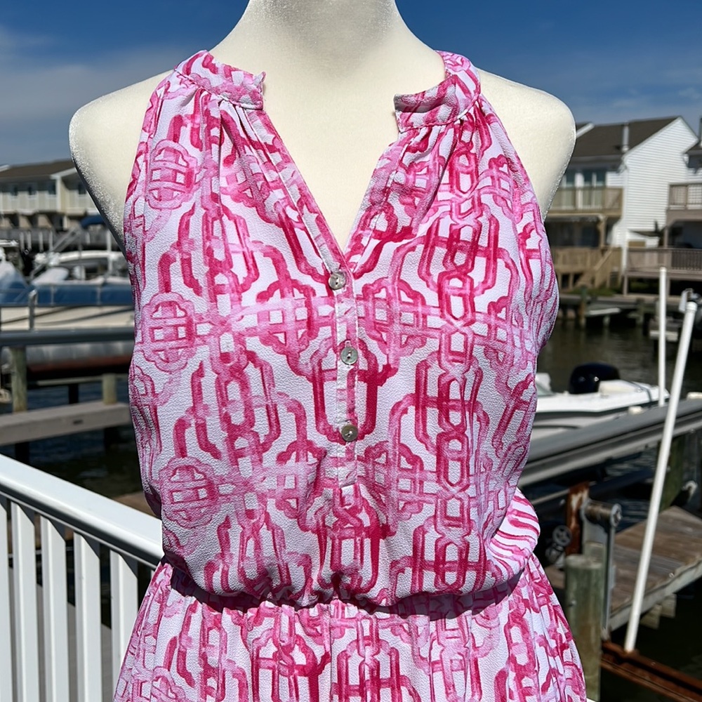 Mud Pie Teagan Lattice‎ Print Sleeveless Dress - Picture 3 of 5